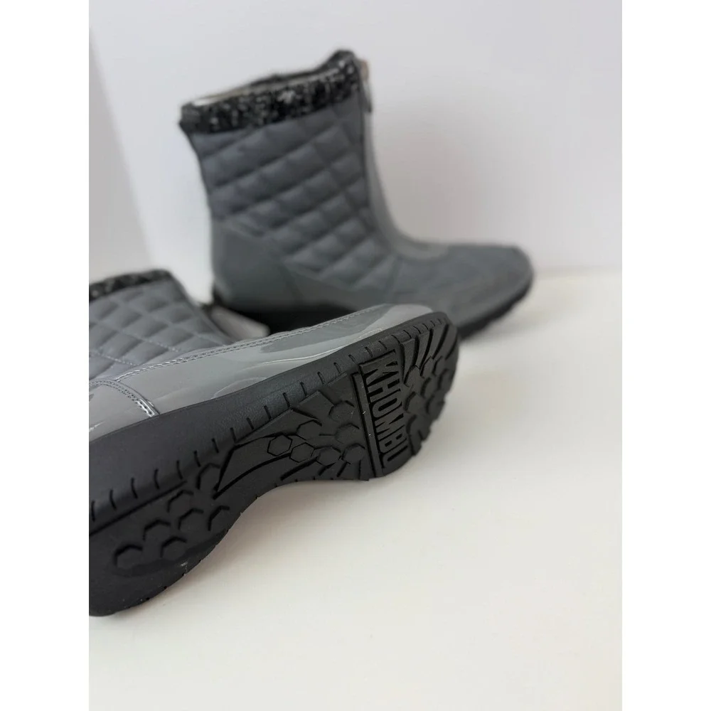 Khombu Megan Grey Waterproof Boots Memory Insoles‎ Sz 6 M New